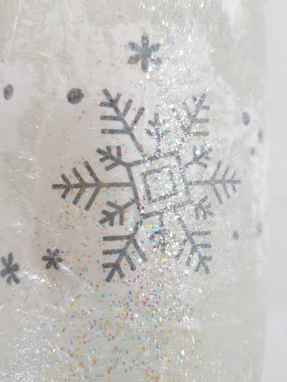Decoupage Snowflake Light Up Bottle Lamp - Quantock Inspiration
