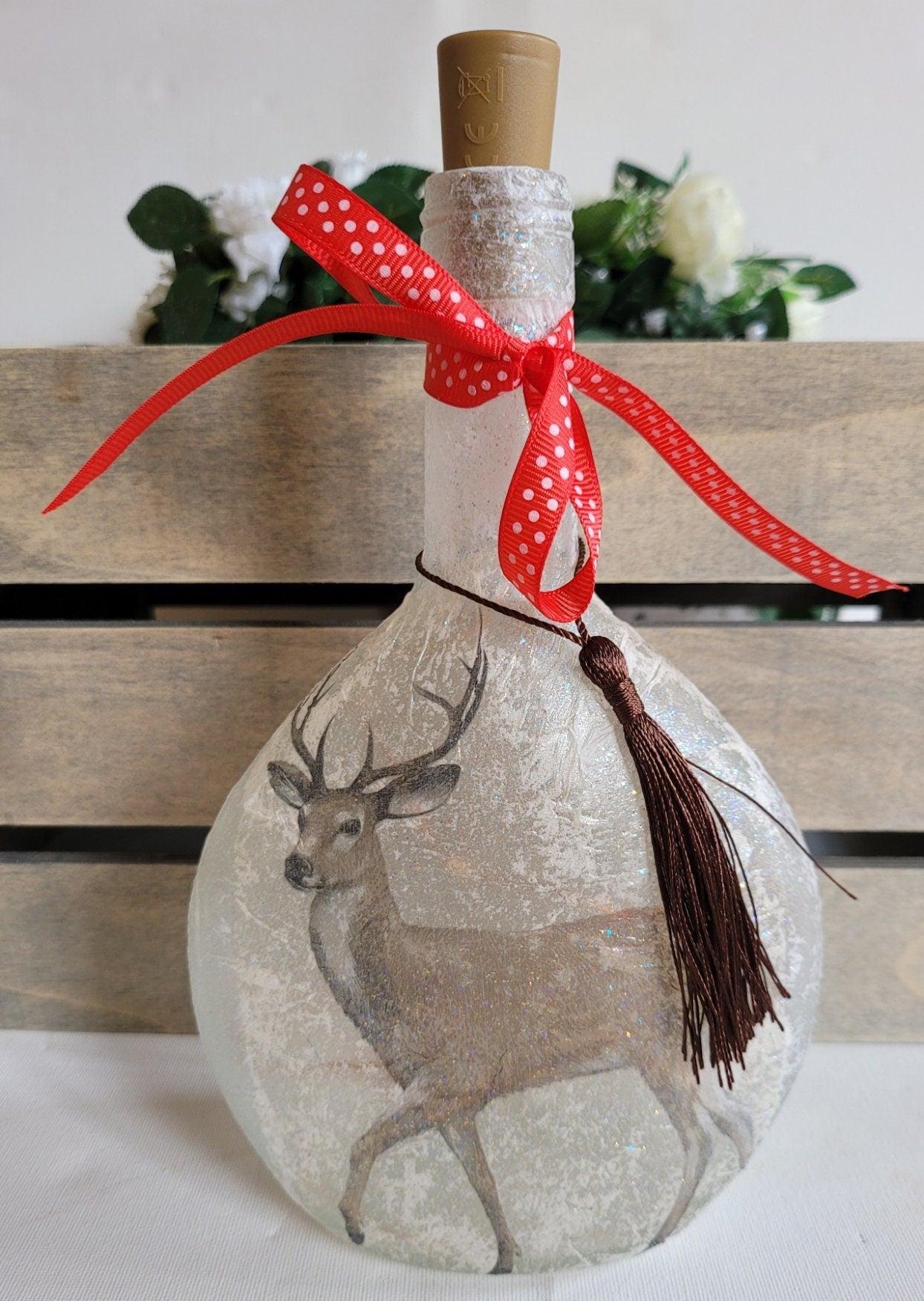Decoupage Stag Bottle Lamp - Quantock Inspiration