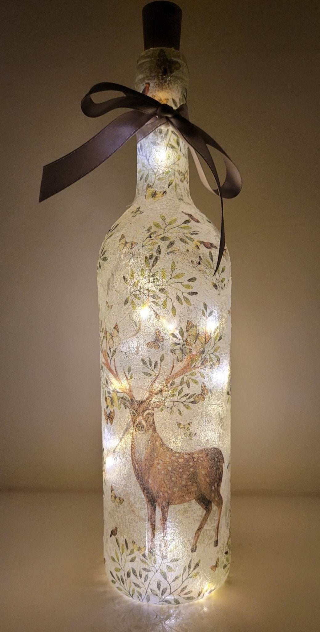 Decoupage Stag Bottle Lamp - Quantock Inspiration