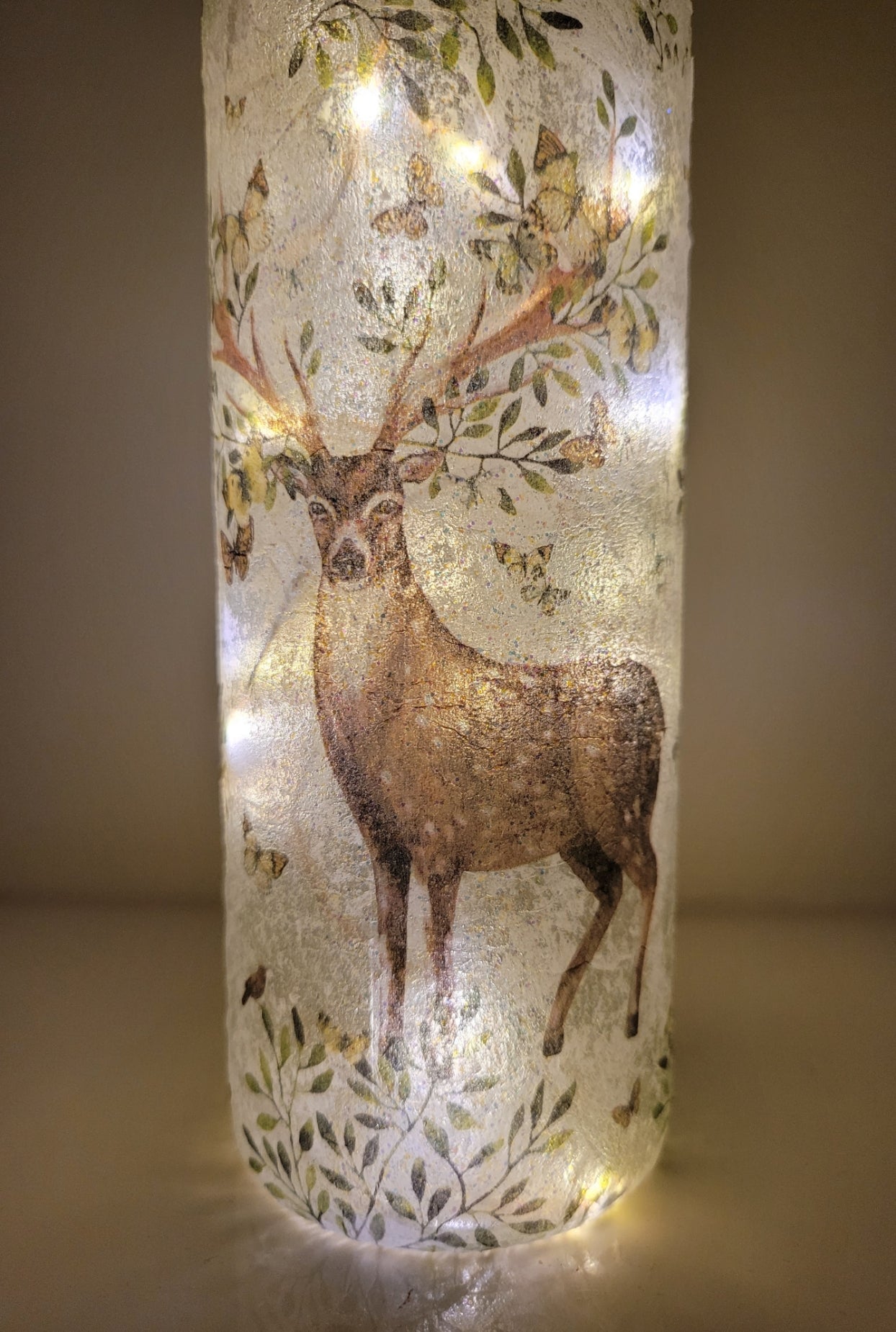 Decoupage Stag Bottle Lamp - Quantock Inspiration