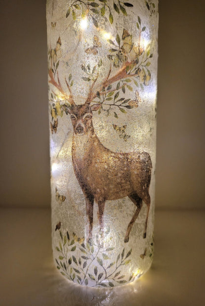 Decoupage Stag Bottle Lamp - Quantock Inspiration