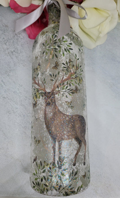 Decoupage Stag Bottle Lamp - Quantock Inspiration