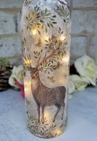 Decoupage Stag Bottle Lamp - Quantock Inspiration