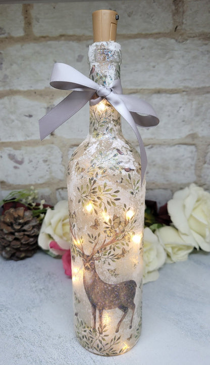 Decoupage Stag Bottle Lamp - Quantock Inspiration