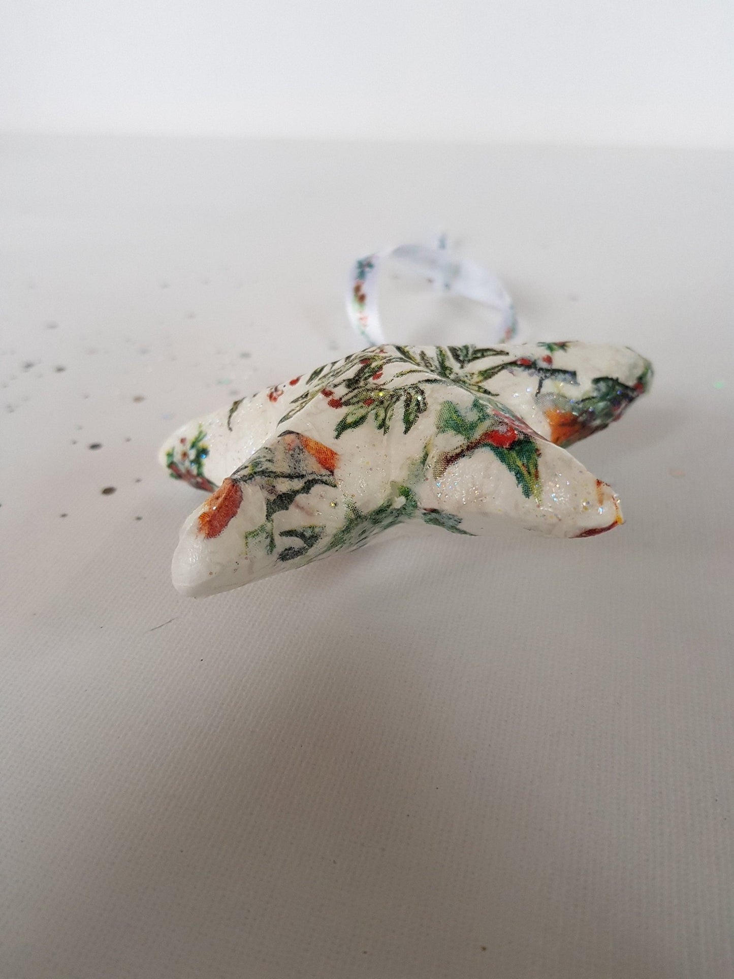 Decoupage Star Christmas Baubles - Quantock Inspiration