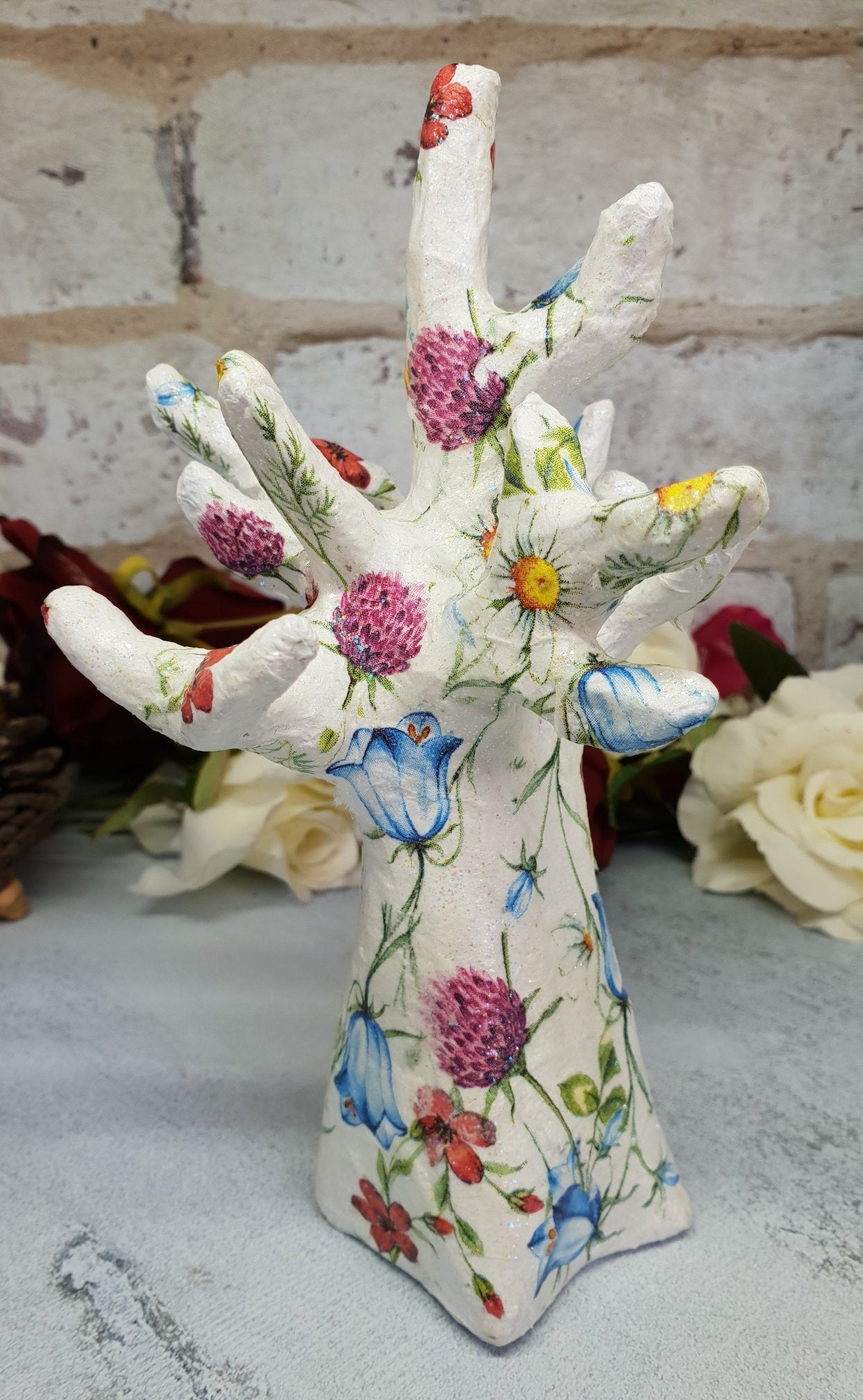Decoupage Tree Ring Holder - Quantock Inspiration