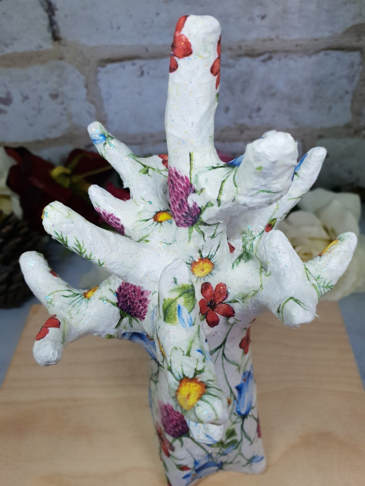 Decoupage Tree Ring Holder - Quantock Inspiration