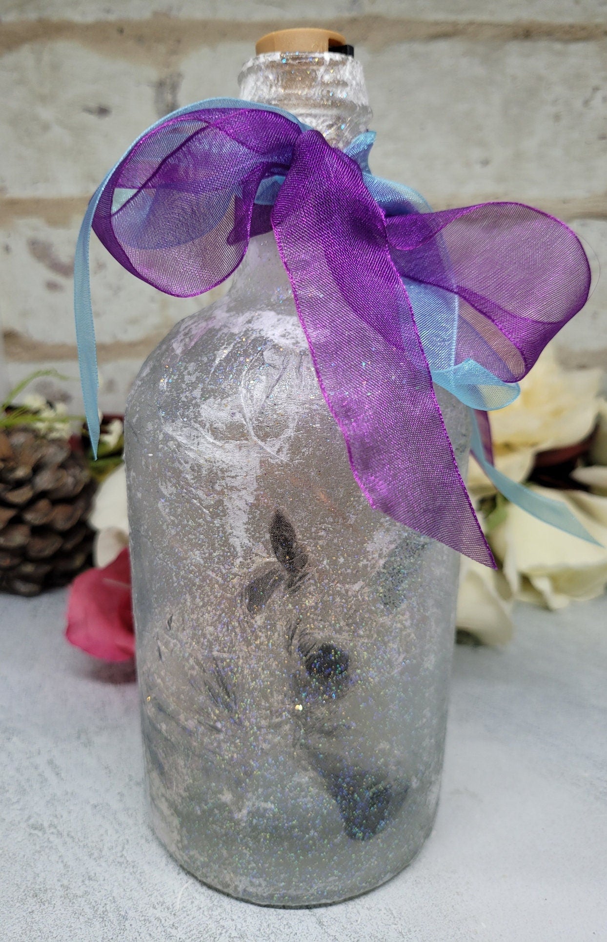 Decoupage Unicorn Bottle Lamp - Quantock Inspiration