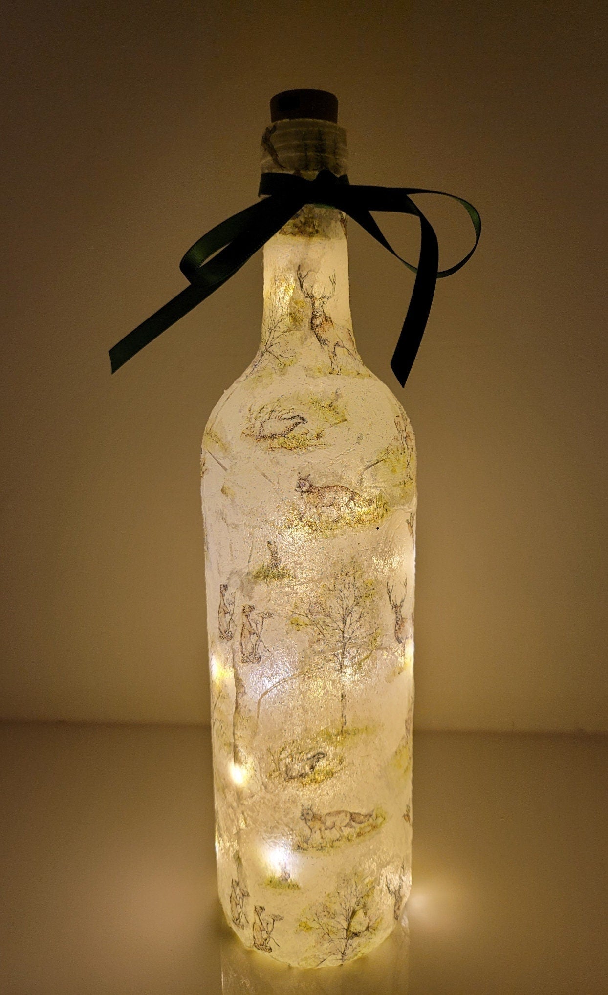 Decoupage Wildlife Bottle Lamp - Quantock Inspiration