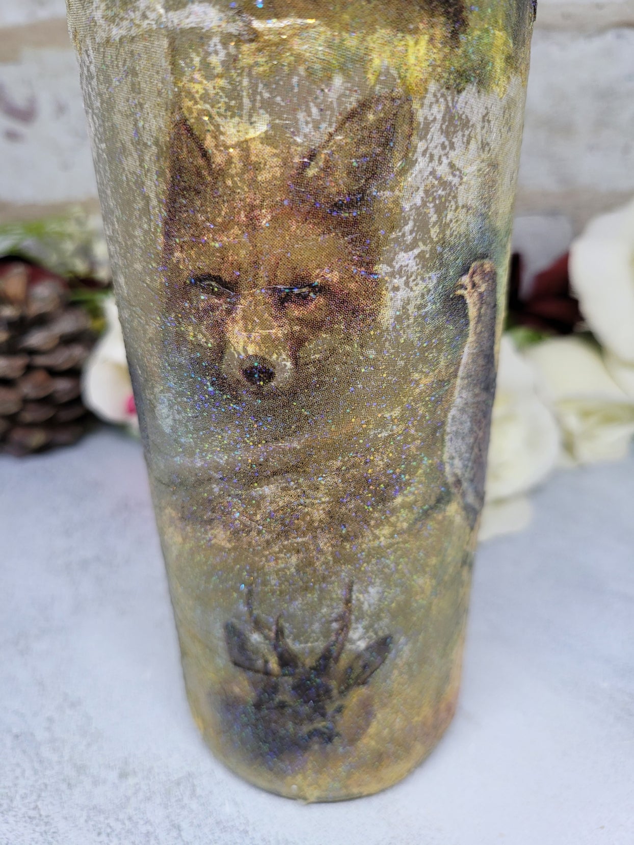 Decoupage Wildlife Bottle Lamp - Quantock Inspiration