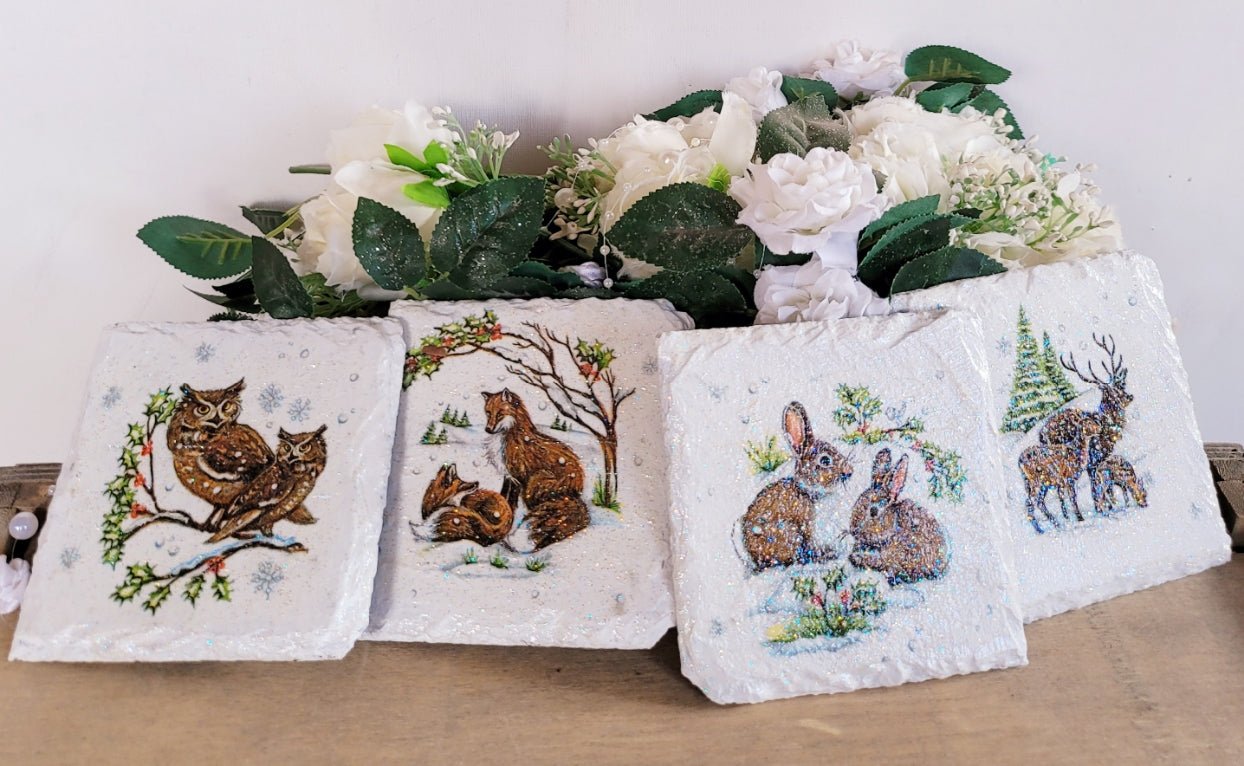 Decoupage Wildlife Slate Coasters - Quantock Inspiration