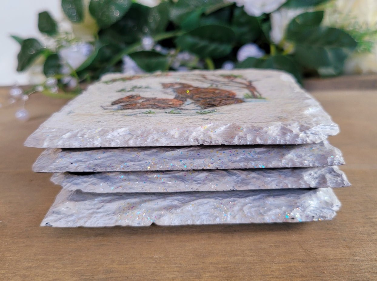 Decoupage Wildlife Slate Coasters - Quantock Inspiration