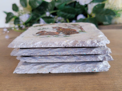 Decoupage Wildlife Slate Coasters - Quantock Inspiration
