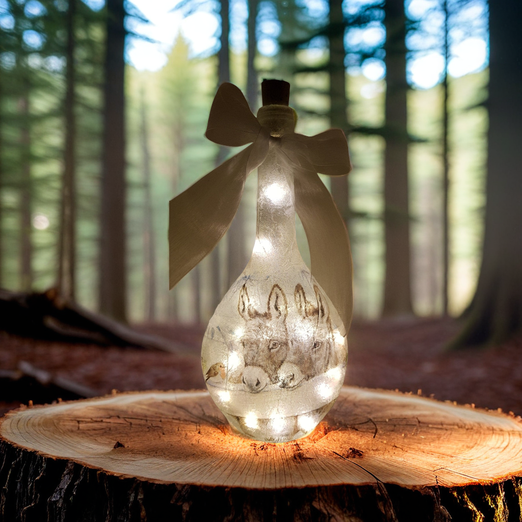 Decoupage Light Up Donkey Bottle