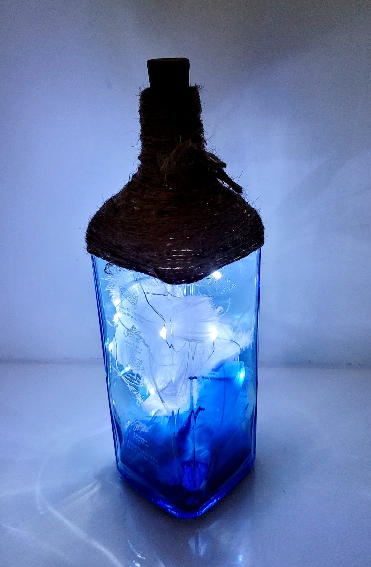 Filled Gin Bottle Lamp - Quantock Inspiration