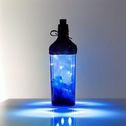 Gin Bottle Lamp | Feather Filled LED Light | Quantock Inspiration