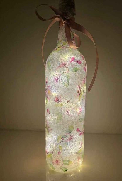 Handmade Floral Bottle Lamp & Flower Pot Gift Set | Nature-Inspired Home Décor | Quantock Inspiration