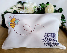 Load image into Gallery viewer, Follow your Dreams Bee Cosmetics Bag - Quantock Inspiration
