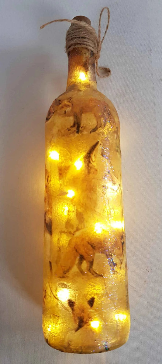 Fox Bottle Lamp | Decoupage LED Lighting | Quantock Inspiration