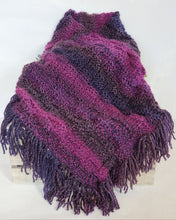 Load image into Gallery viewer, Girl&#39;s Purple Knit Poncho - Quantock Inspiration
