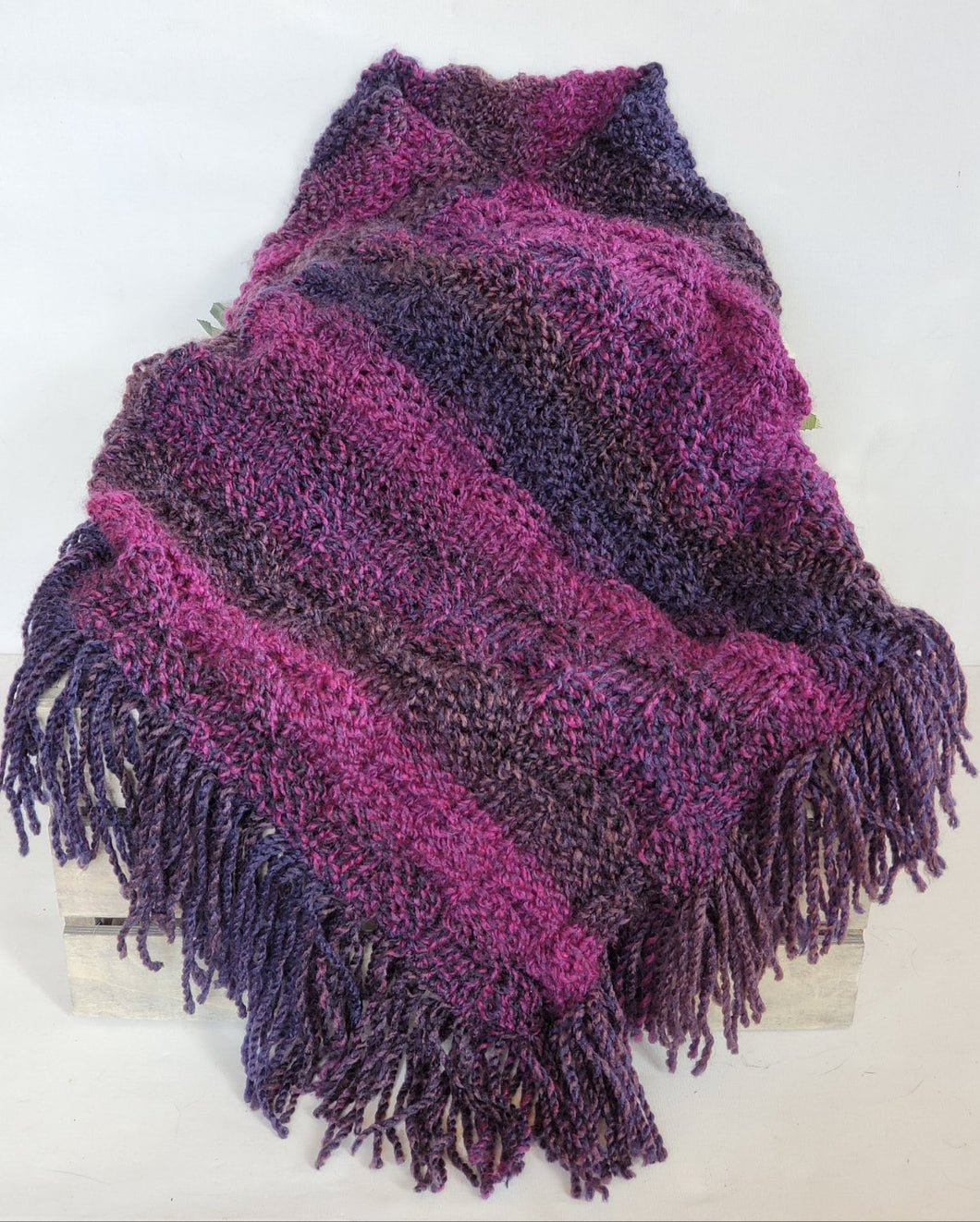 Girl's Purple Knit Poncho - Quantock Inspiration
