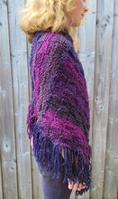 Load image into Gallery viewer, Girl&#39;s Purple Knit Poncho - Quantock Inspiration
