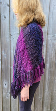 Load image into Gallery viewer, Girl&#39;s Purple Knit Poncho - Quantock Inspiration
