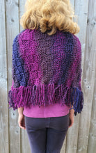 Load image into Gallery viewer, Girl&#39;s Purple Knit Poncho - Quantock Inspiration
