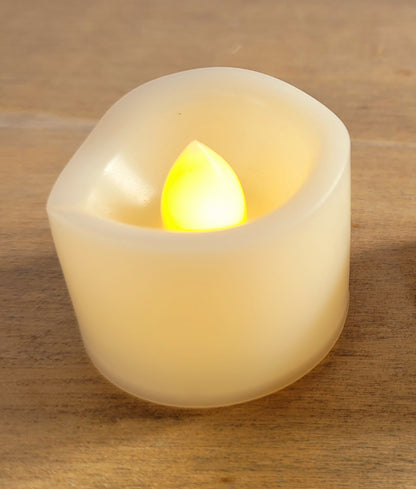 switched on cream flameless votive candle