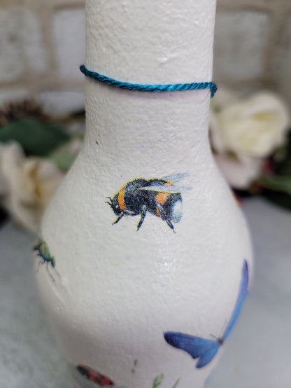 Glass bottle soap dispenser, decoupage soap dispenser, recycled bottle dispenser, soap dispenser - Quantock Inspiration