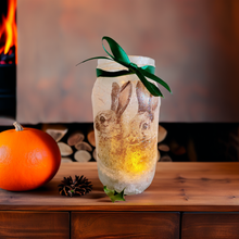 Load image into Gallery viewer, Decoupage Hare Lantern with Flameless Candle
