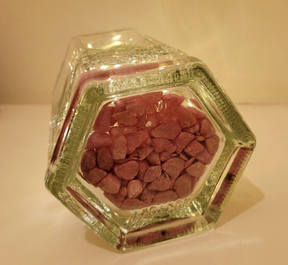 Hexagonal Bottle Lamp with Coloured Stones - Quantock Inspiration