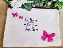 Load image into Gallery viewer, Just Be Butterfly Make Up Bag - Quantock Inspiration
