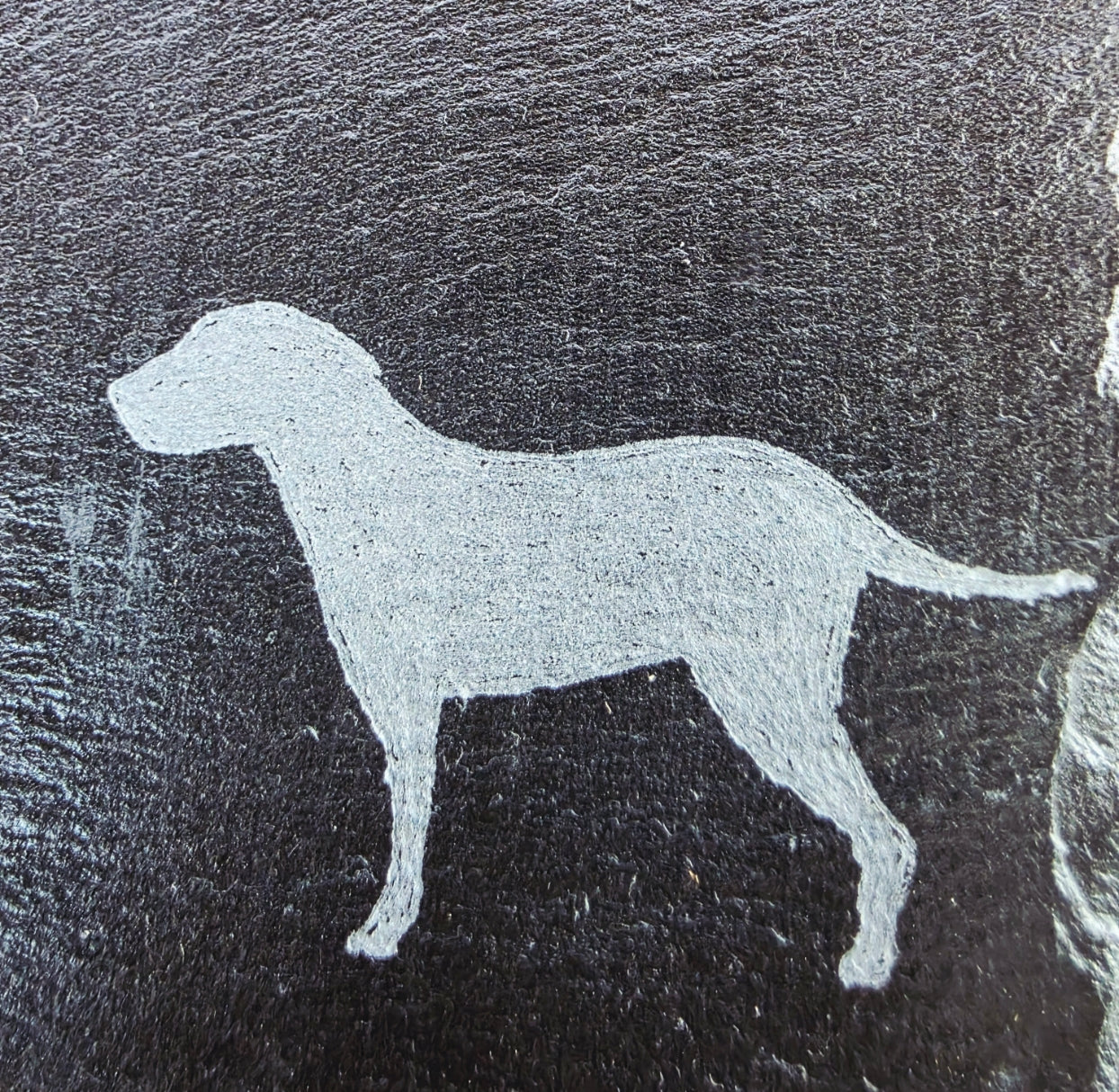 black slate coaster labrador etched image on 