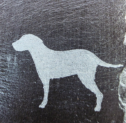 black slate coaster labrador etched image on 