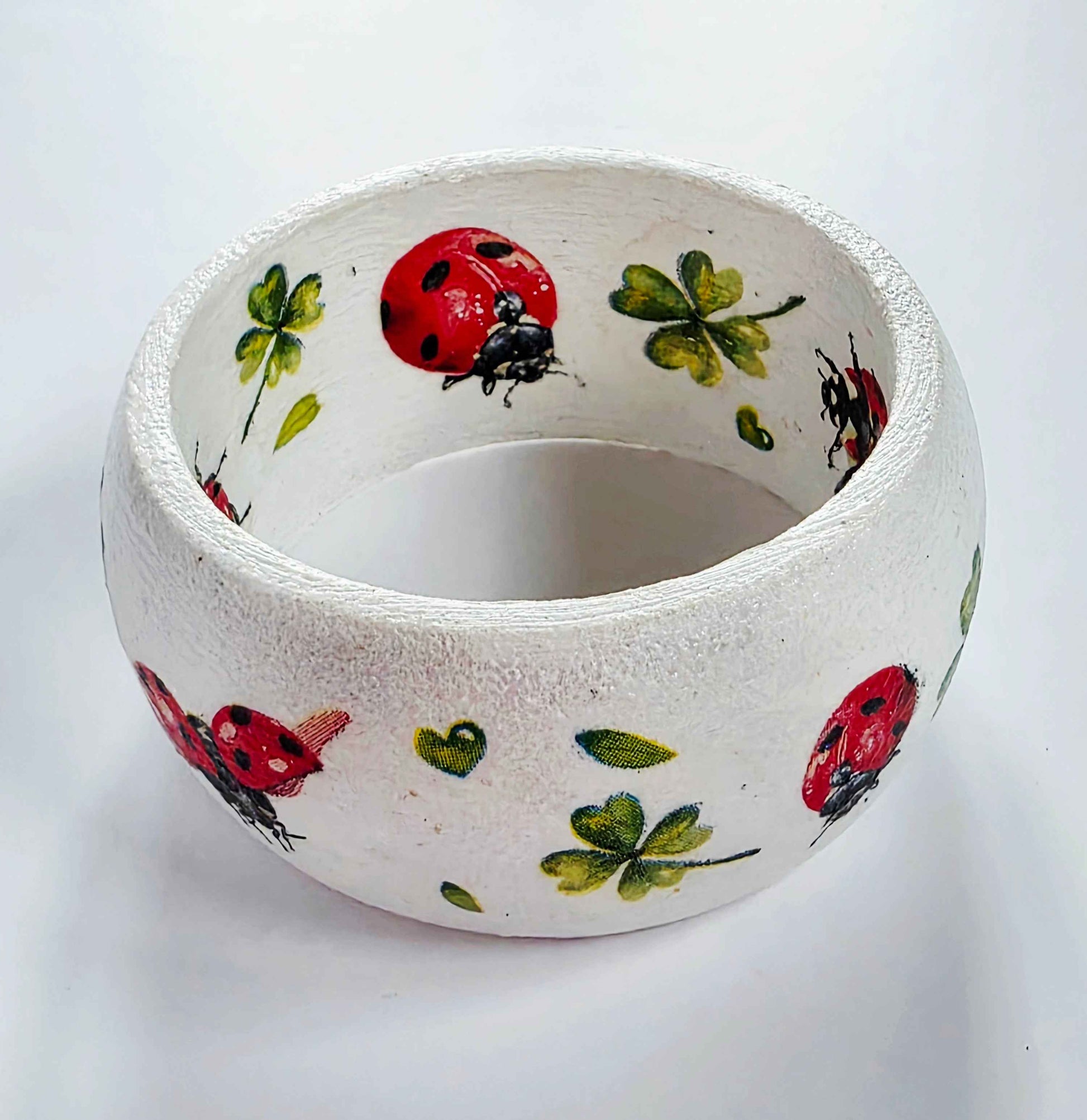 Wooden Ladybird Bangle | Decoupage Bracelet for Girls | Quantock Inspiration