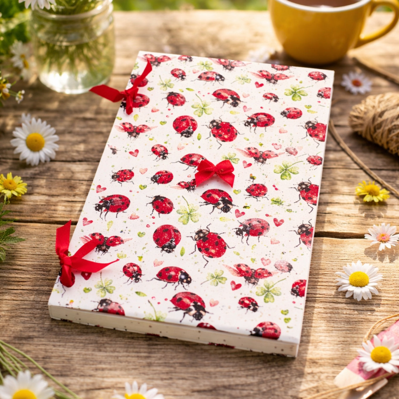 Reusable Ladybird Journal | A5 Refillable Wooden Notebook | Quantock Inspiration