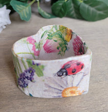 Load image into Gallery viewer, heart shaped box with floral lady bug design
