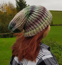 Load image into Gallery viewer, Multi coloured Knitted Slouch Hat - Quantock Inspiration
