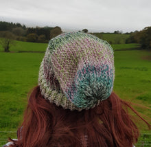 Load image into Gallery viewer, Multi coloured Knitted Slouch Hat - Quantock Inspiration
