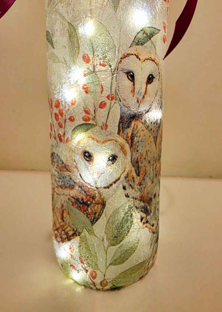 Barn Owl Bottle Lamp | Nature-Inspired Woodland Light | Quantock Inspiration