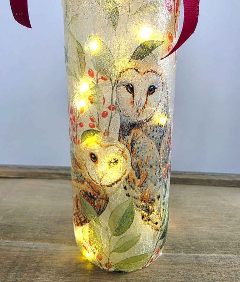 Barn Owl Bottle Lamp | Nature-Inspired Woodland Light | Quantock Inspiration