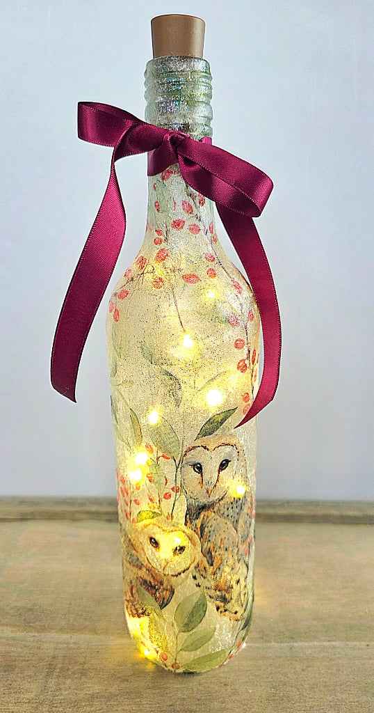 Barn Owl Bottle Lamp | Nature-Inspired Woodland Light | Quantock Inspiration