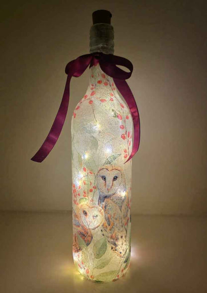 Barn Owl Bottle Lamp | Nature-Inspired Woodland Light | Quantock Inspiration