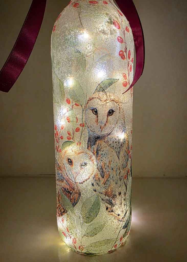 Barn Owl Bottle Lamp | Nature-Inspired Woodland Light | Quantock Inspiration