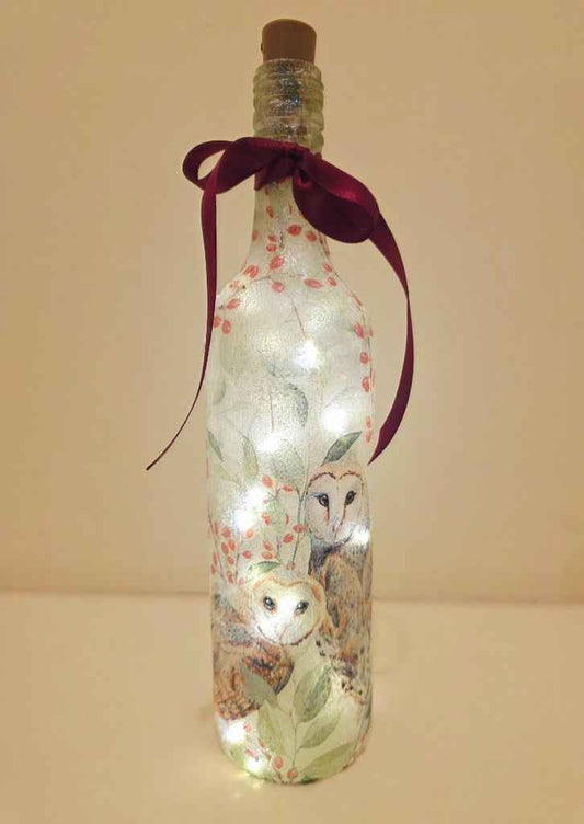 Barn Owl Bottle Lamp | Nature-Inspired Woodland Light | Quantock Inspiration