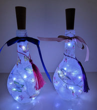 Load image into Gallery viewer, Pair of Miniature Decoupage Bottle Lamps - Quantock Inspiration
