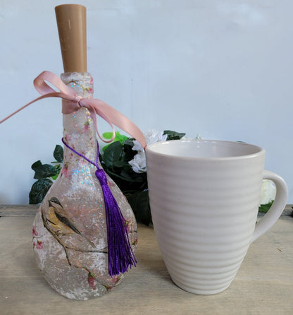 Pair of Miniature Decoupage Bottle Lamps - Quantock Inspiration