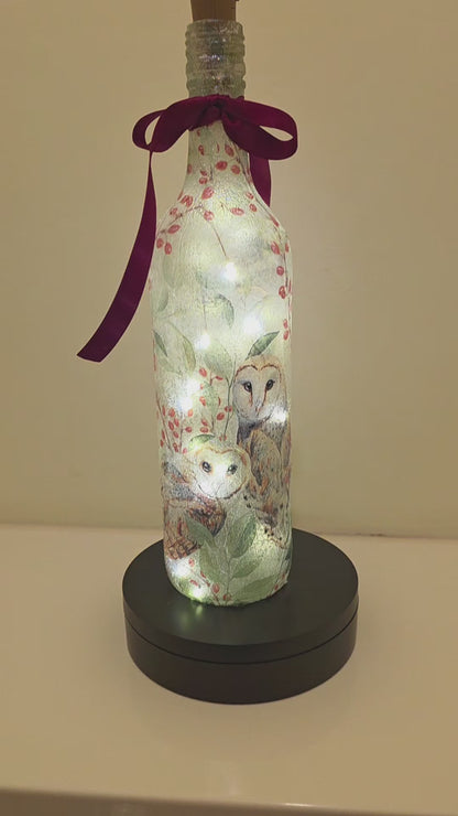 Barn Owl Bottle Lamp | Nature-Inspired Woodland Light | Quantock Inspiration