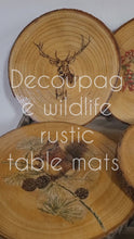 Load and play video in Gallery viewer, Set of ten Decoupage Wildlife Table Mats
